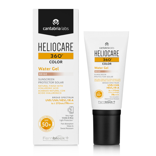 Солнцезащитный увлажняющий гель-флюид SPF 50+ (бежевый) Cantabria Labs (Heliocare 360º Water Gel Biege Sunscreen SPF 50+)