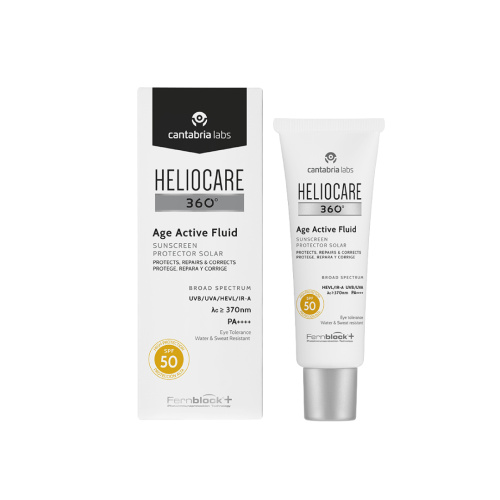 Солнцезащитный омолаживающий флюид СЗФ 50 Cantabria Labs, 50 мл (HELIOCARE 360° Age Active Fluid Sunscreen SPF 50)