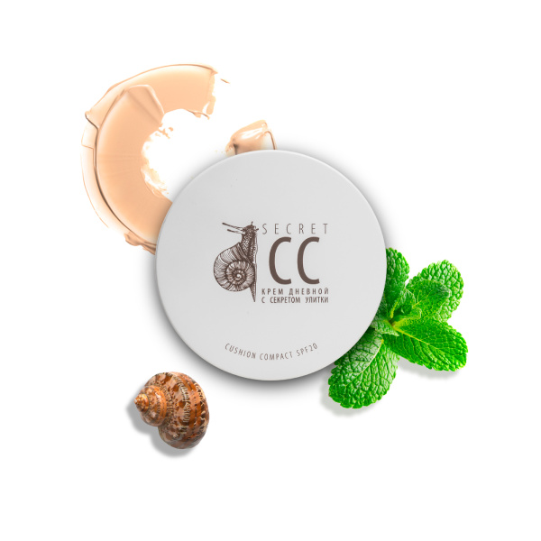 Дневной крем Secret Cream CC c секретом улитки SPF-20 в кушоне